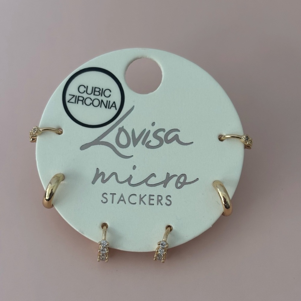 NWT Lovisa Gold Cubic Zirconia Stacker Earrings